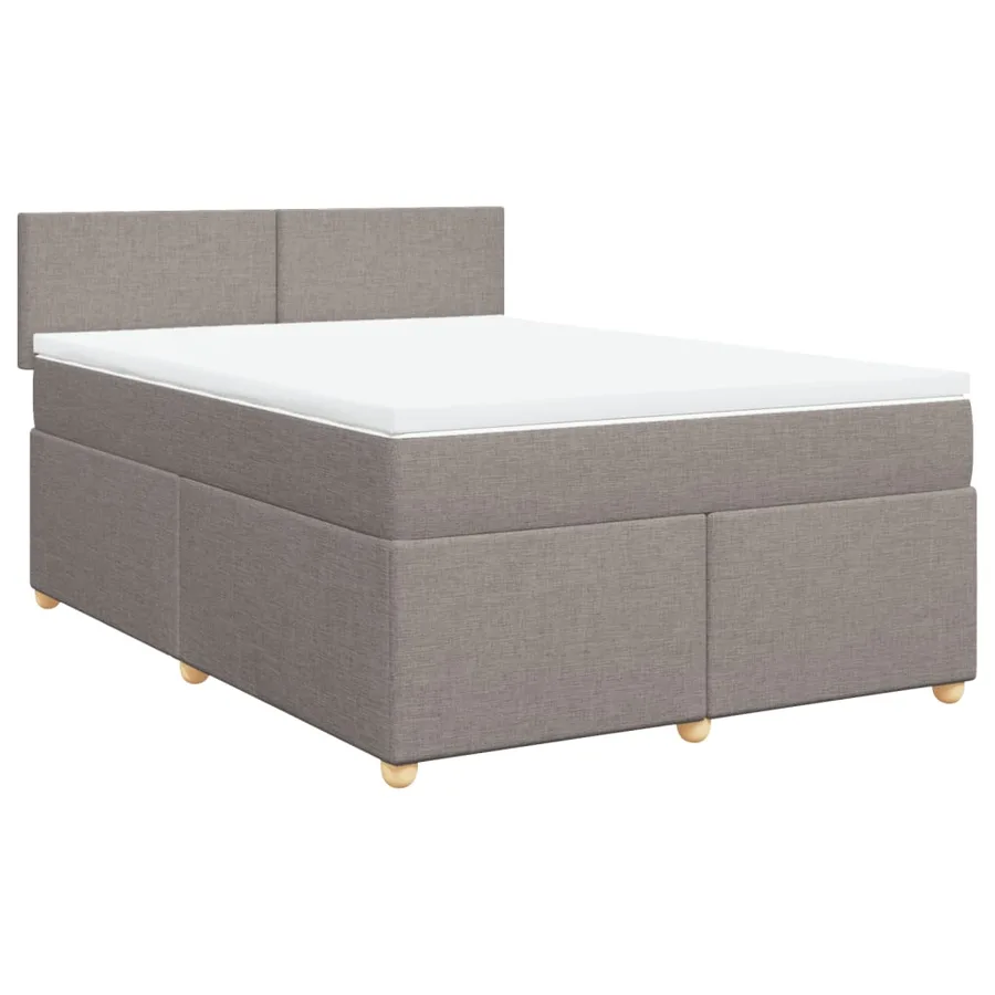 Sommier à lattes de lit avec matelas Taupe 160x200 cm Tissu - 2