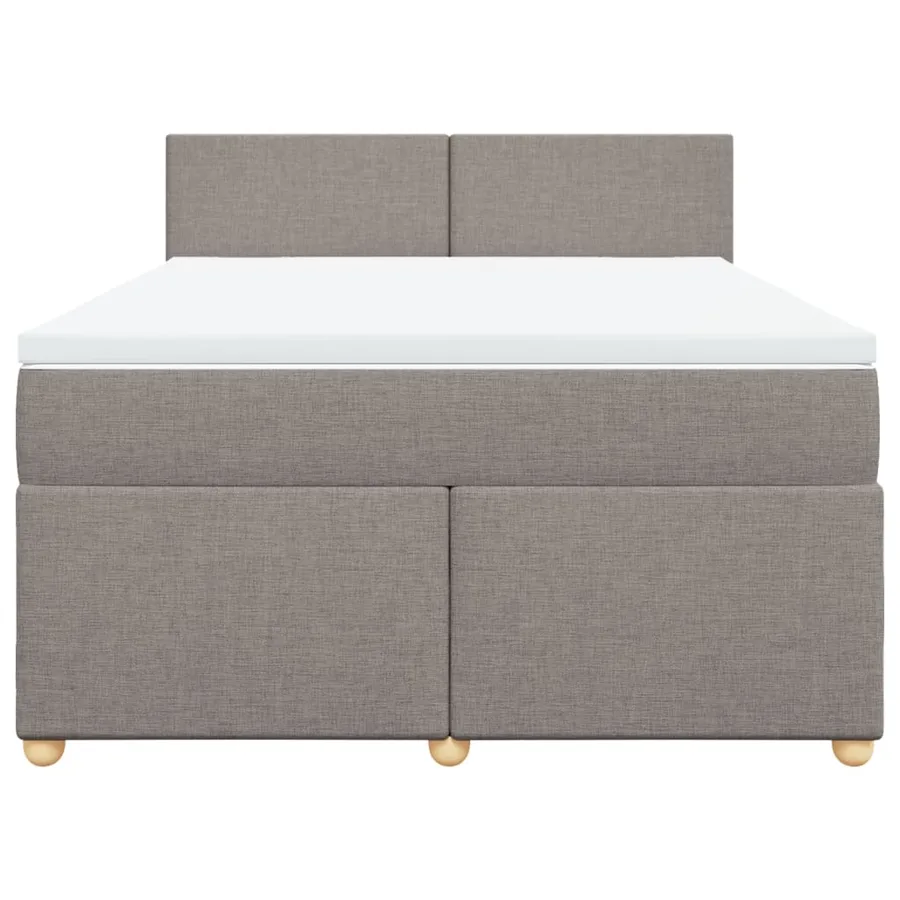 Sommier à lattes de lit avec matelas Taupe 160x200 cm Tissu - 4