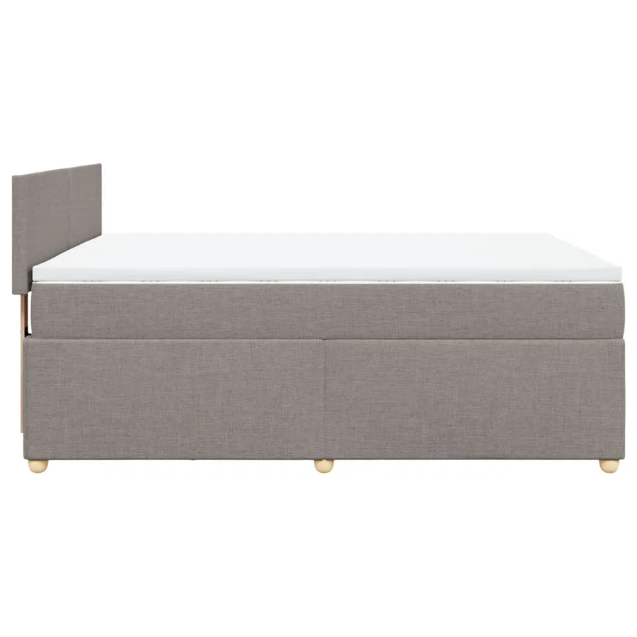 Sommier à lattes de lit avec matelas Taupe 160x200 cm Tissu - 5