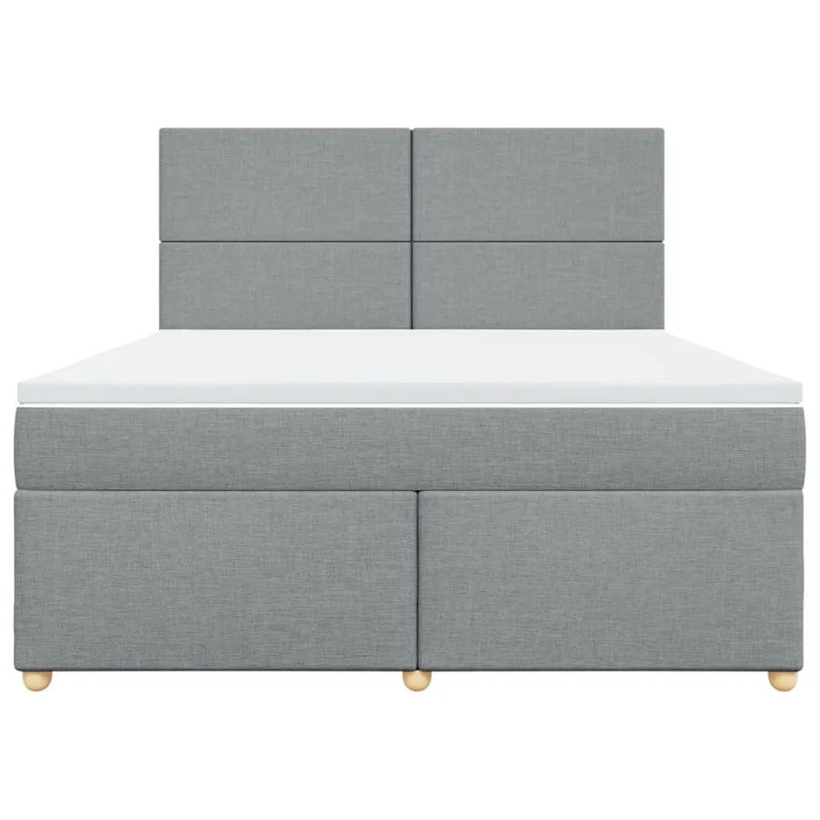 Sommier à lattes de lit avec matelas Gris clair 180x200cm Tissu - 6