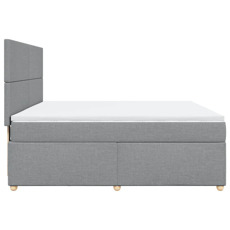 Sommier à lattes de lit avec matelas Gris clair 180x200cm Tissu - 7