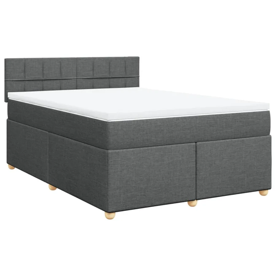 Sommier à lattes de lit avec matelas Gris foncé 160x200cm Tissu - 3