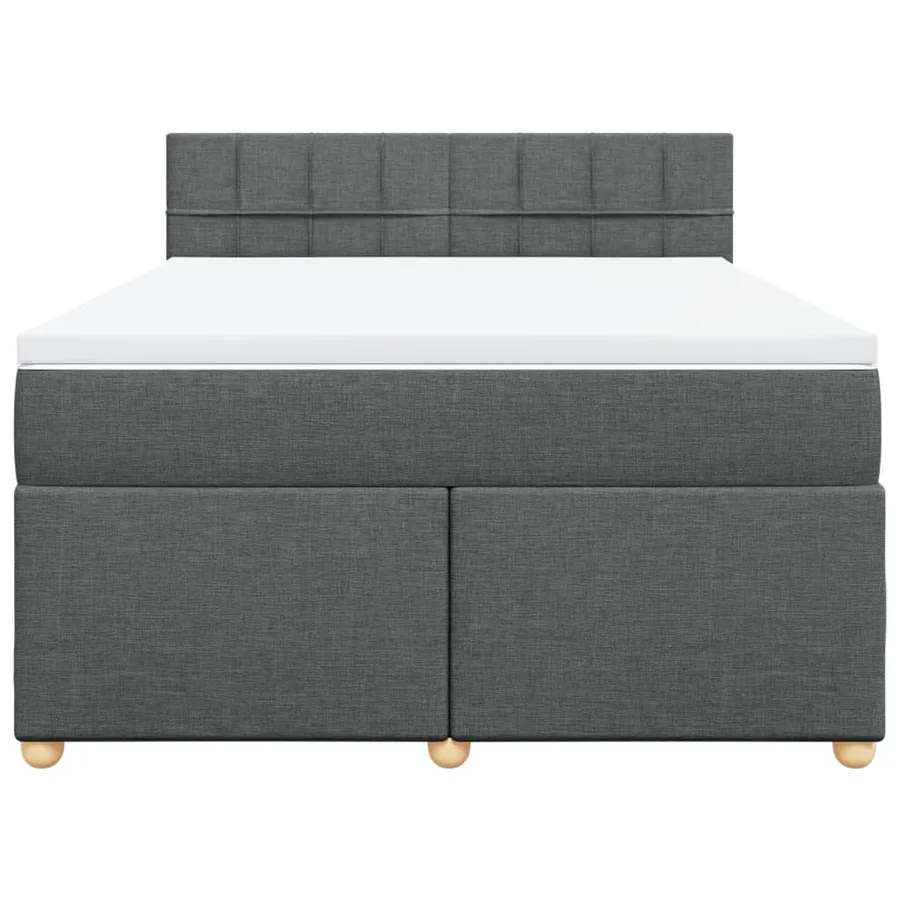Sommier à lattes de lit avec matelas Gris foncé 160x200cm Tissu - 6