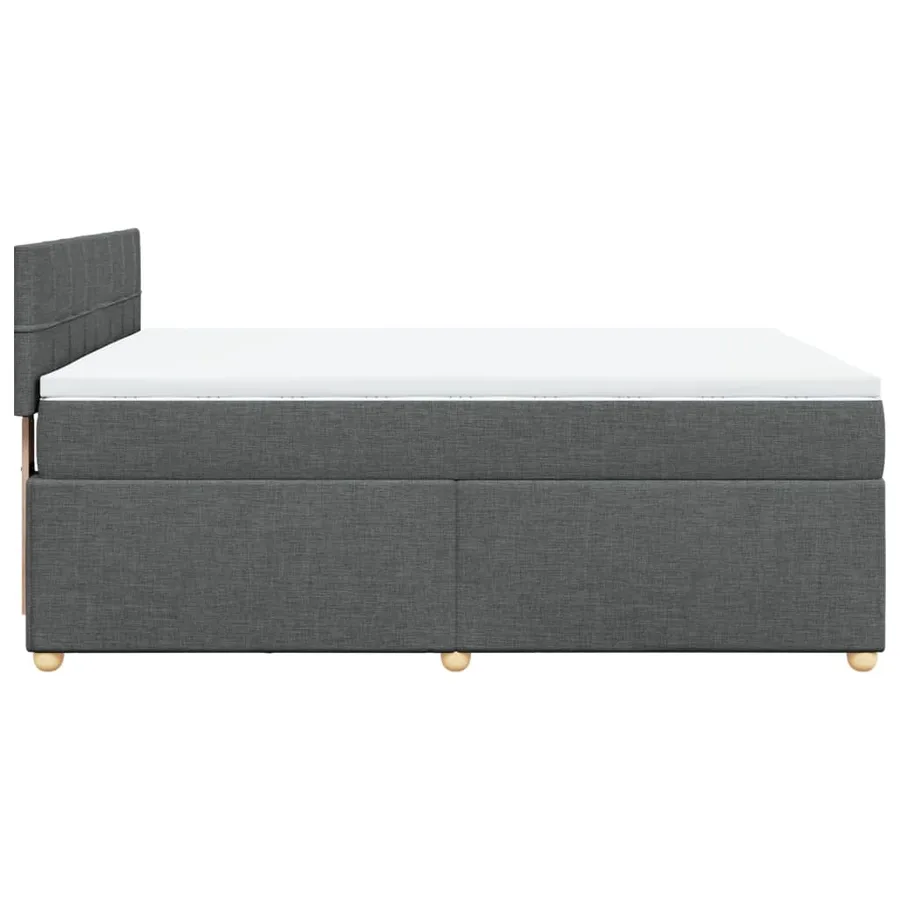 Sommier à lattes de lit avec matelas Gris foncé 160x200cm Tissu - 7