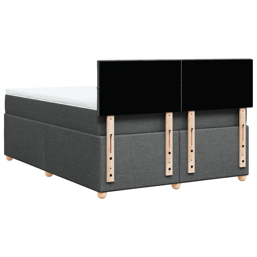 Sommier à lattes de lit avec matelas Gris foncé 160x200cm Tissu - 8