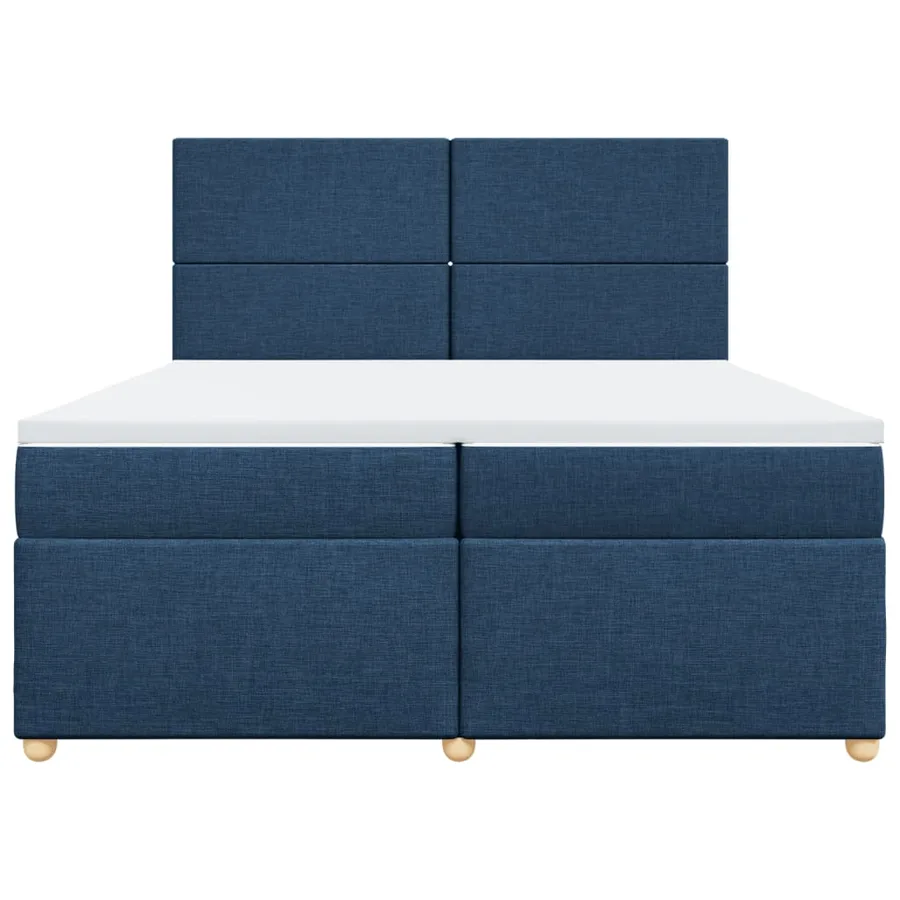 Sommier à lattes de lit avec matelas Bleu 200x200 cm Tissu - 6