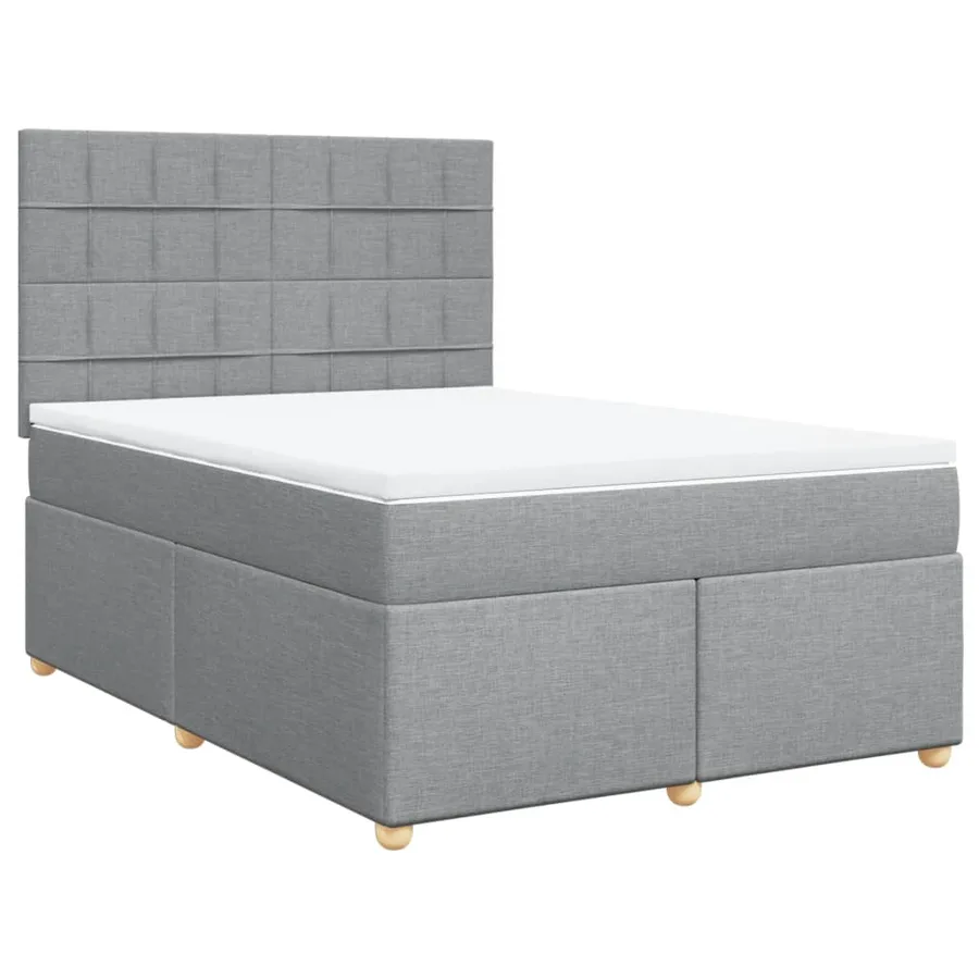 Sommier à lattes de lit avec matelas Gris clair 160x200cm Tissu - 2