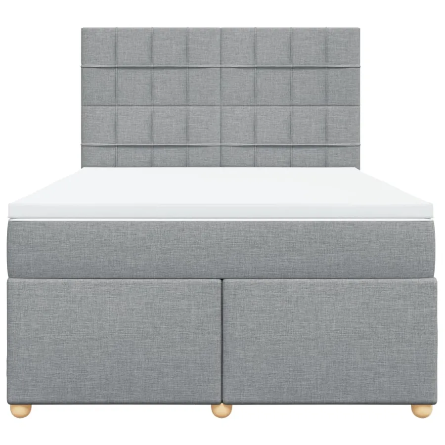 Sommier à lattes de lit avec matelas Gris clair 160x200cm Tissu - 4