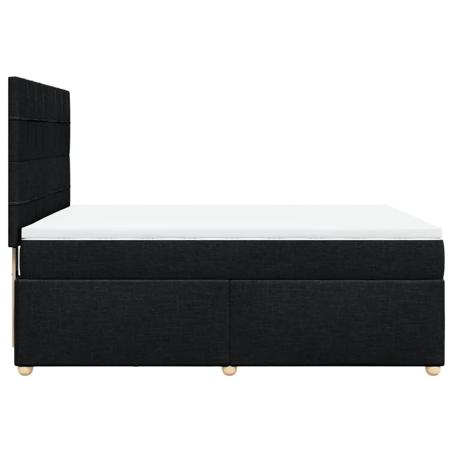 Sommier à lattes de lit avec matelas Noir 160x200 cm Tissu - 5
