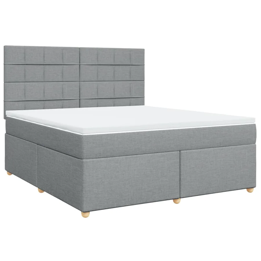 Sommier à lattes de lit avec matelas Gris clair 180x200cm Tissu - 3