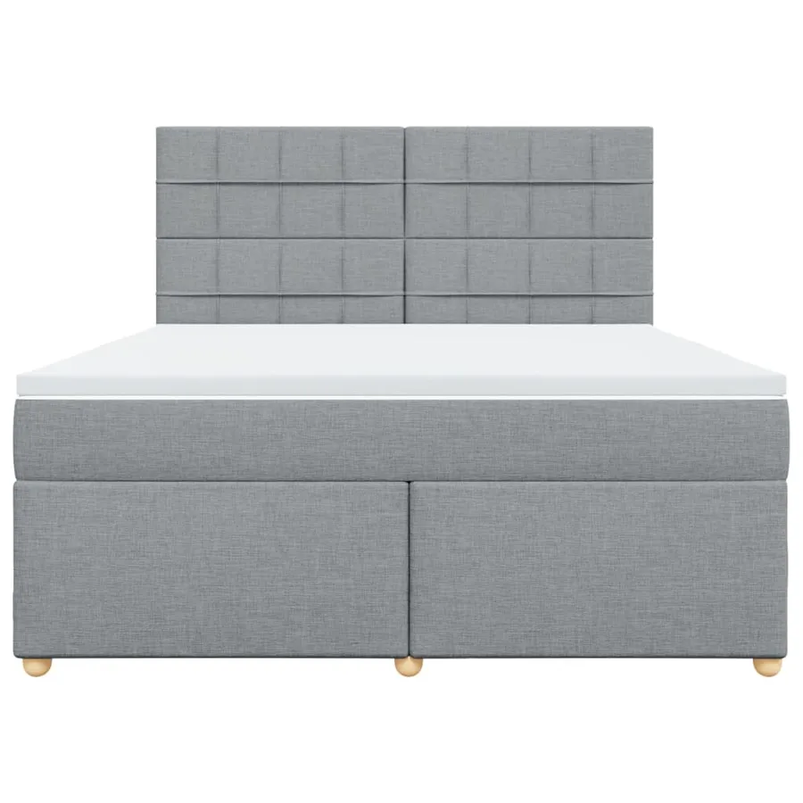 Sommier à lattes de lit avec matelas Gris clair 180x200cm Tissu - 6