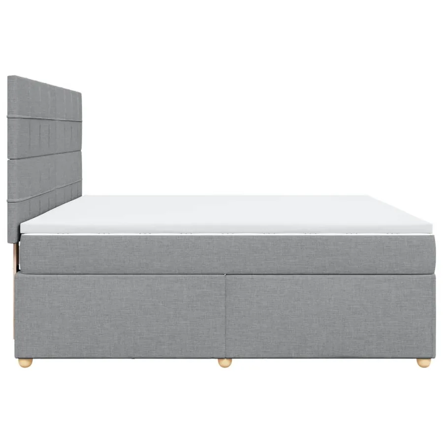 Sommier à lattes de lit avec matelas Gris clair 180x200cm Tissu - 7