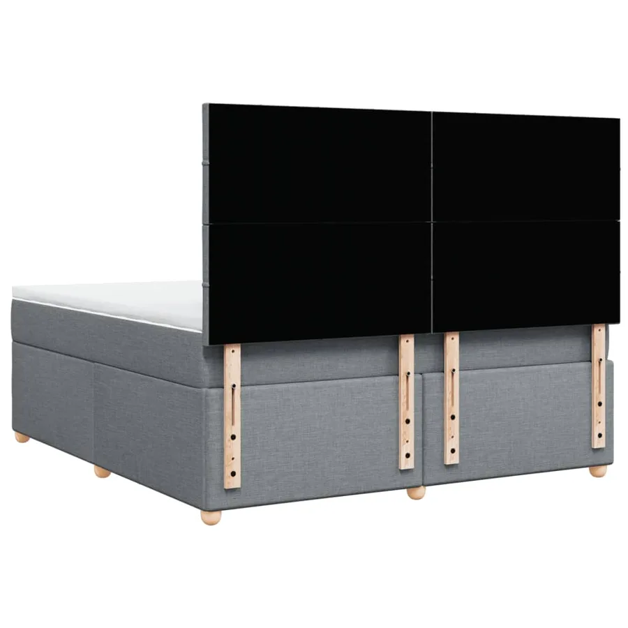 Sommier à lattes de lit avec matelas Gris clair 180x200cm Tissu - 8