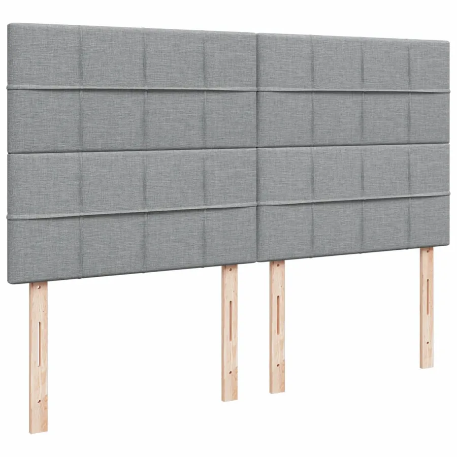 Sommier à lattes de lit avec matelas Gris clair 180x200cm Tissu - 9