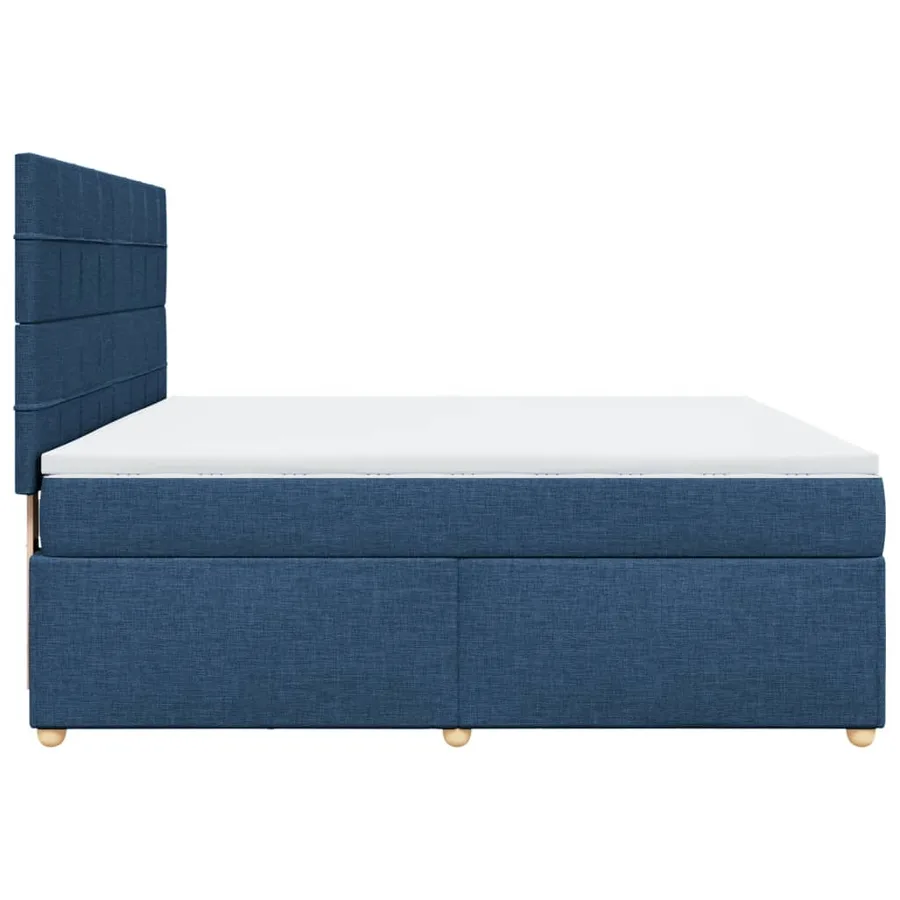 Sommier à lattes de lit avec matelas Bleu 180x200 cm Tissu - 5