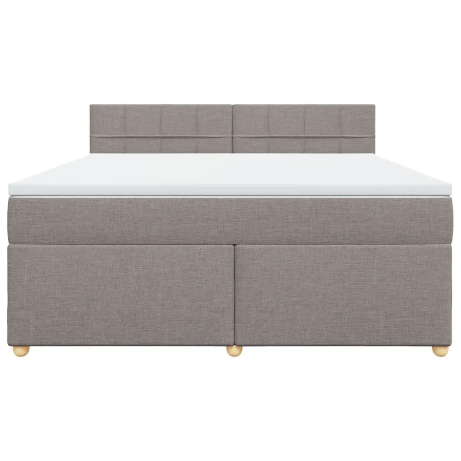 Sommier à lattes de lit avec matelas Taupe 180x200 cm Tissu - 4