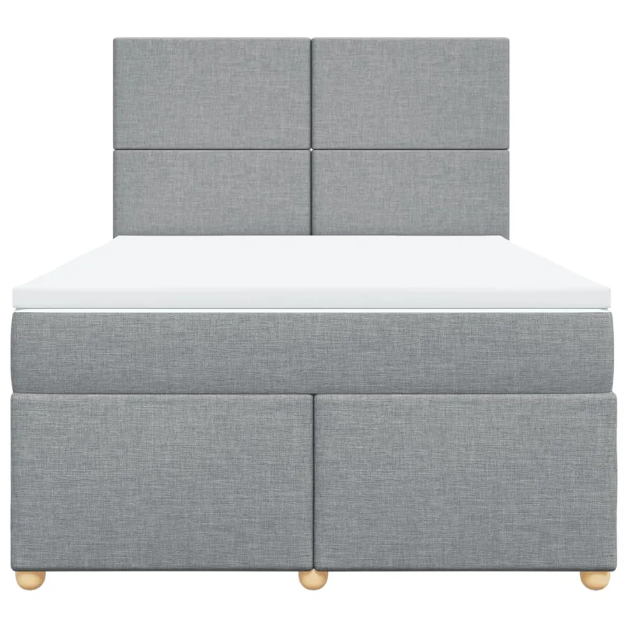 Sommier à lattes de lit avec matelas Gris clair 140x190cm Tissu - 6