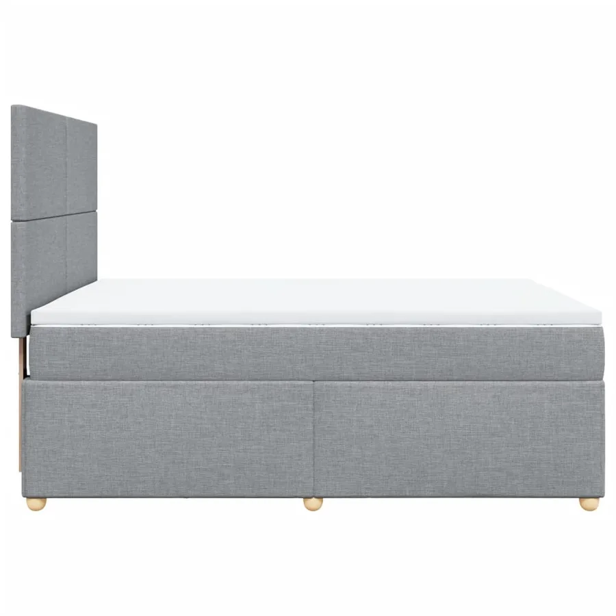 Sommier à lattes de lit avec matelas Gris clair 140x190cm Tissu - 7