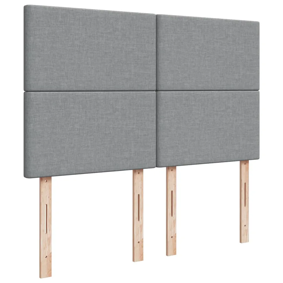 Sommier à lattes de lit avec matelas Gris clair 140x190cm Tissu - 9