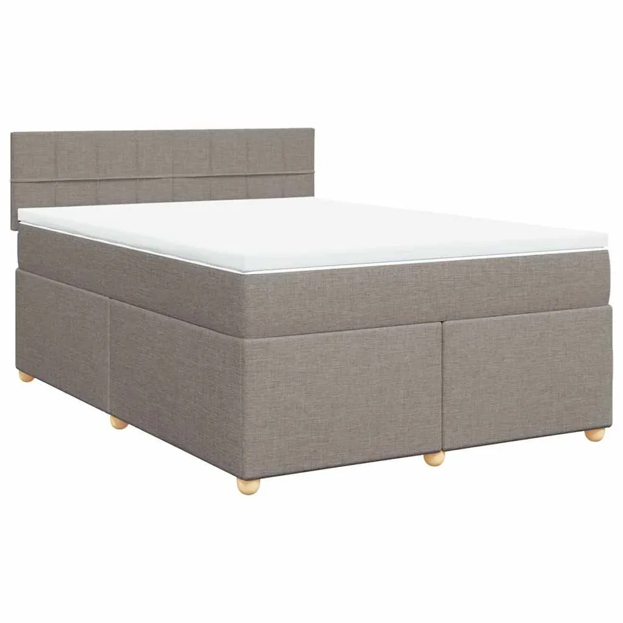 Sommier à lattes de lit avec matelas Taupe 140x190 cm Tissu - 2