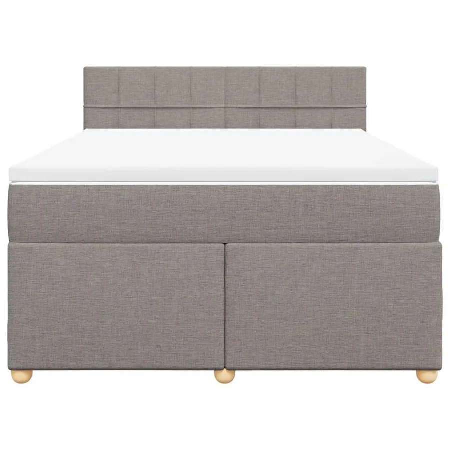 Sommier à lattes de lit avec matelas Taupe 140x190 cm Tissu - 4