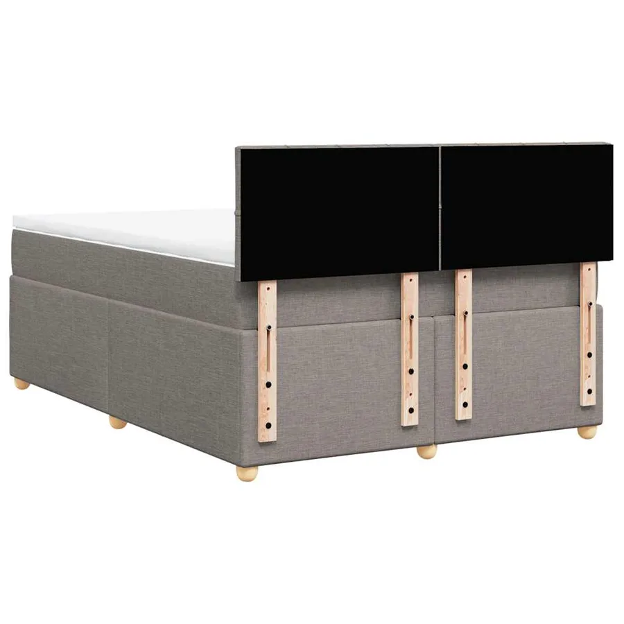 Sommier à lattes de lit avec matelas Taupe 140x190 cm Tissu - 6