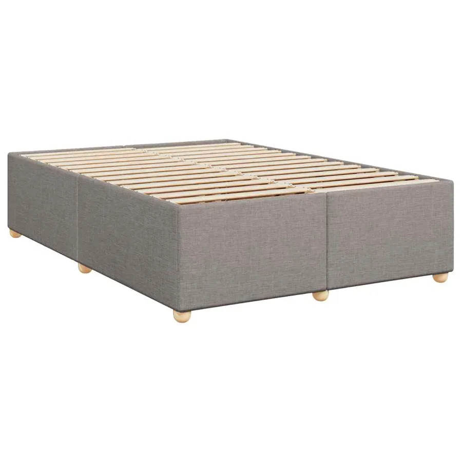 Sommier à lattes de lit avec matelas Taupe 140x190 cm Tissu - 7