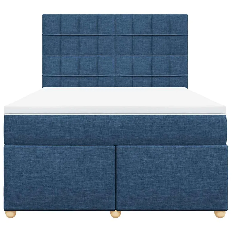 Sommier à lattes de lit avec matelas Bleu 140x190 cm Tissu - 4
