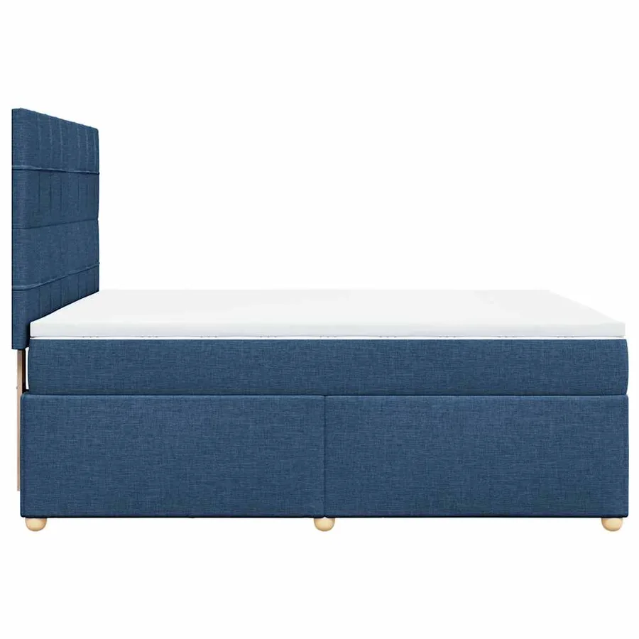 Sommier à lattes de lit avec matelas Bleu 140x190 cm Tissu - 5
