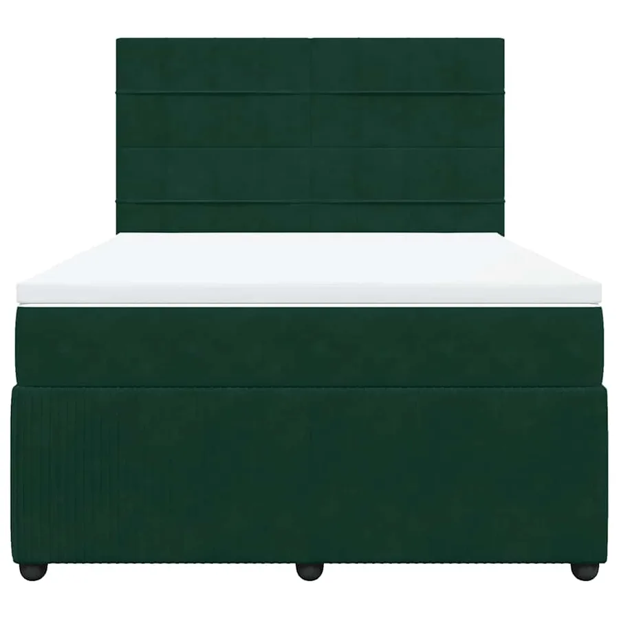 Sommier à lattes de lit et matelas Vert foncé 140x190cm Velours - 6