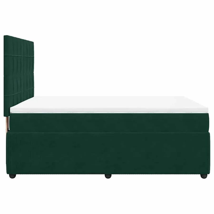 Sommier à lattes de lit et matelas Vert foncé 140x190cm Velours - 7