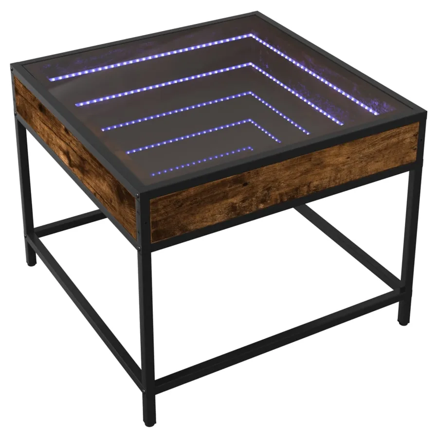 Table basse avec LED Infinity chêne fumé 50x50x41 cm - 3