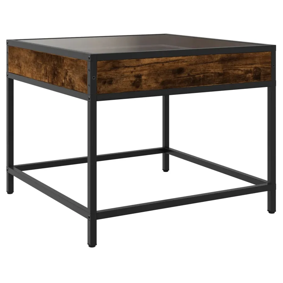 Table basse avec LED Infinity chêne fumé 50x50x41 cm - 8