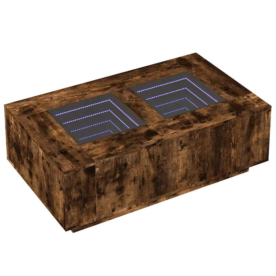 Table basse avec LED infini chêne fumé 116x69x40 cm - 3