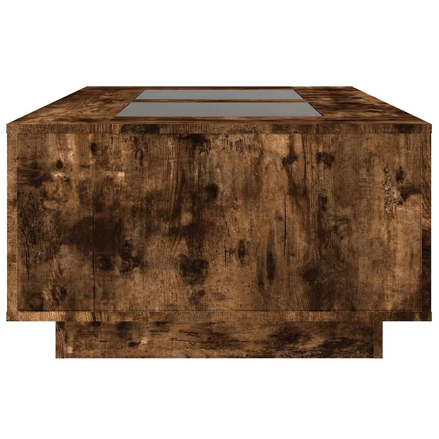 Table basse avec LED infini chêne fumé 116x69x40 cm - 7