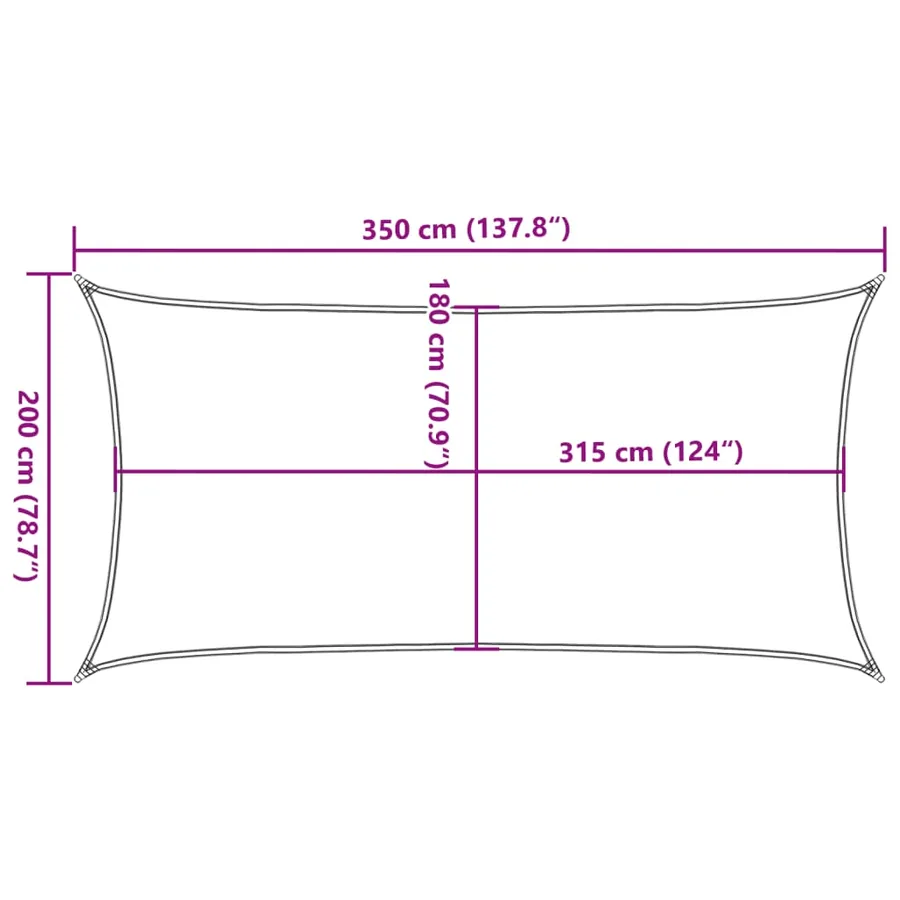 Voile d'ombrage 160 g/m² Marron 2x3,5 m PEHD - 10