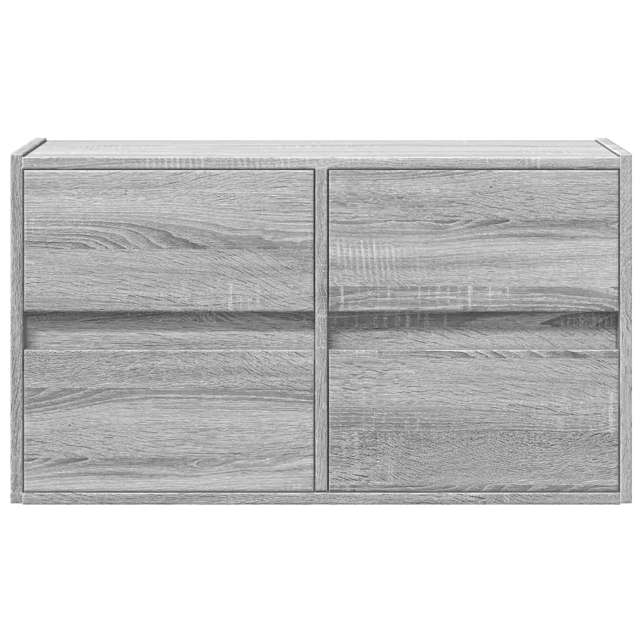 Meuble TV mural avec lumières LED sonoma gris 80x31x45 cm - 6