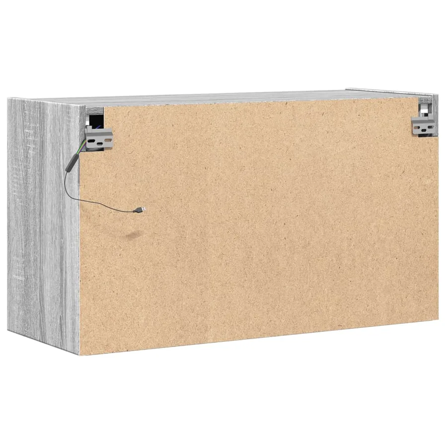 Meuble TV mural avec lumières LED sonoma gris 80x31x45 cm - 8
