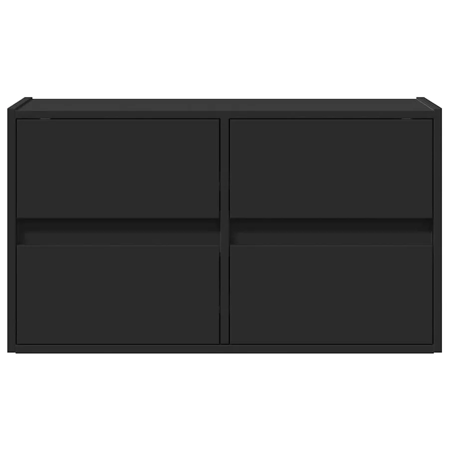 Meuble TV mural avec lumières LED noir 80x31x45 cm - 6