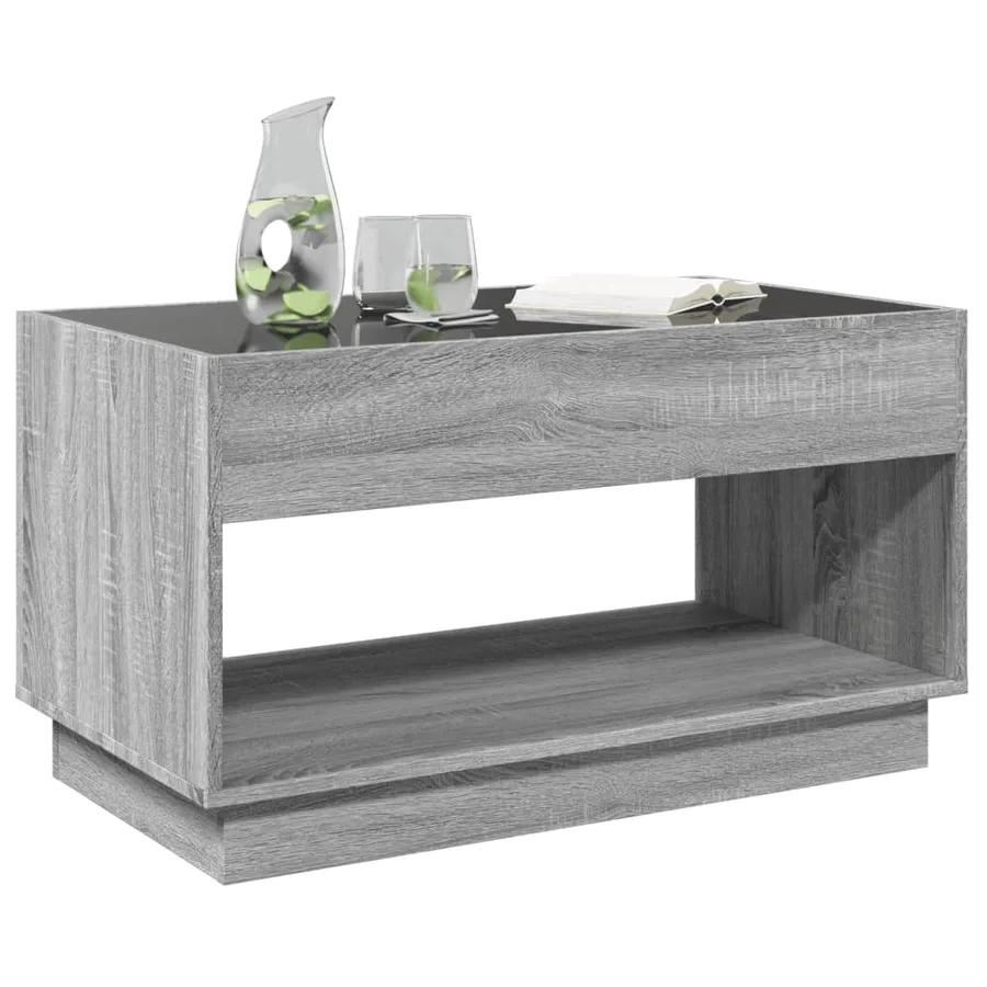 Table basse avec LED infini sonoma gris 90x50x50 cm - 4