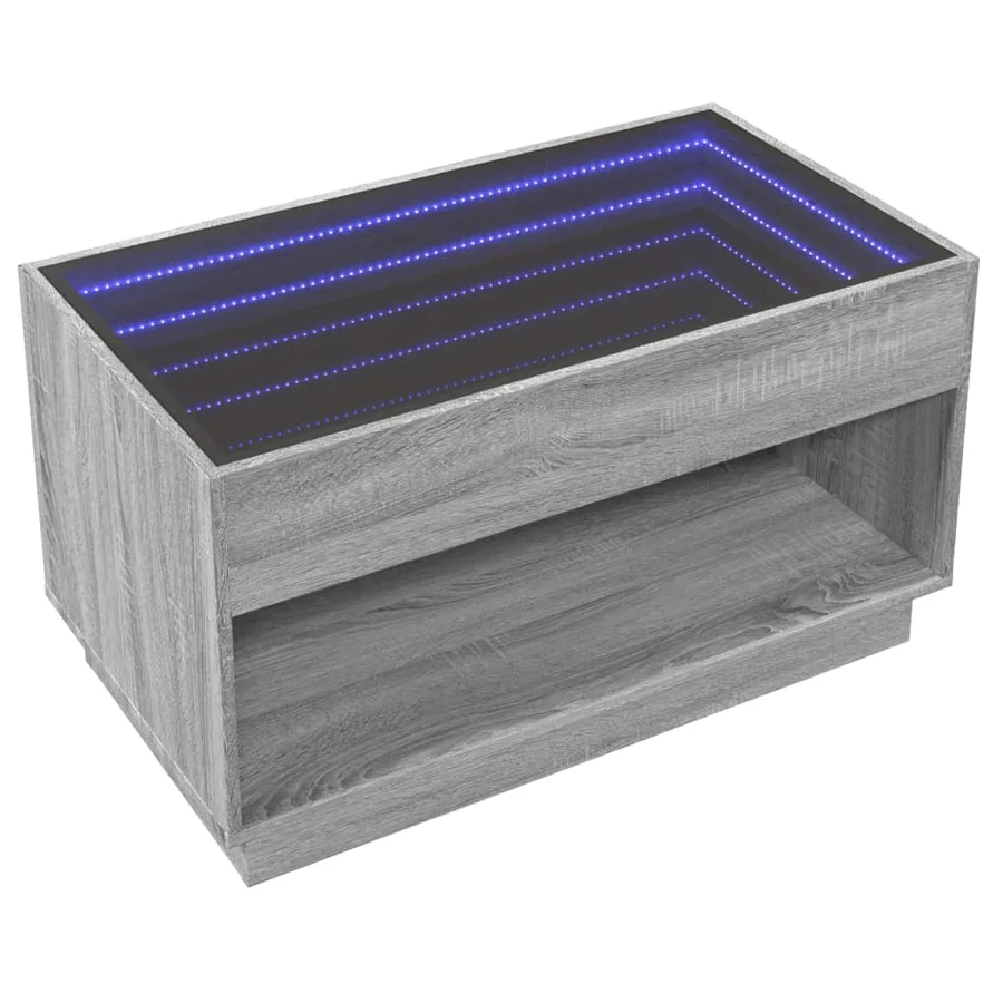 Table basse avec LED infini sonoma gris 90x50x50 cm - 5