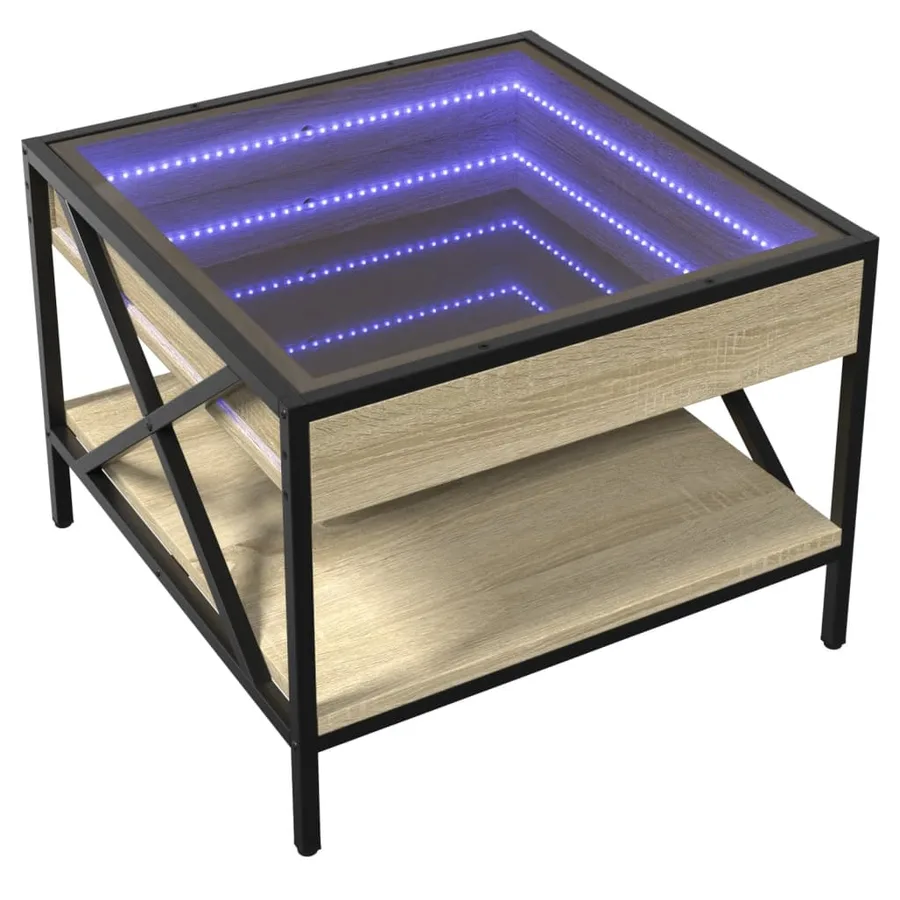 Table basse avec LED infini chêne sonoma 50x50x38 cm - 3