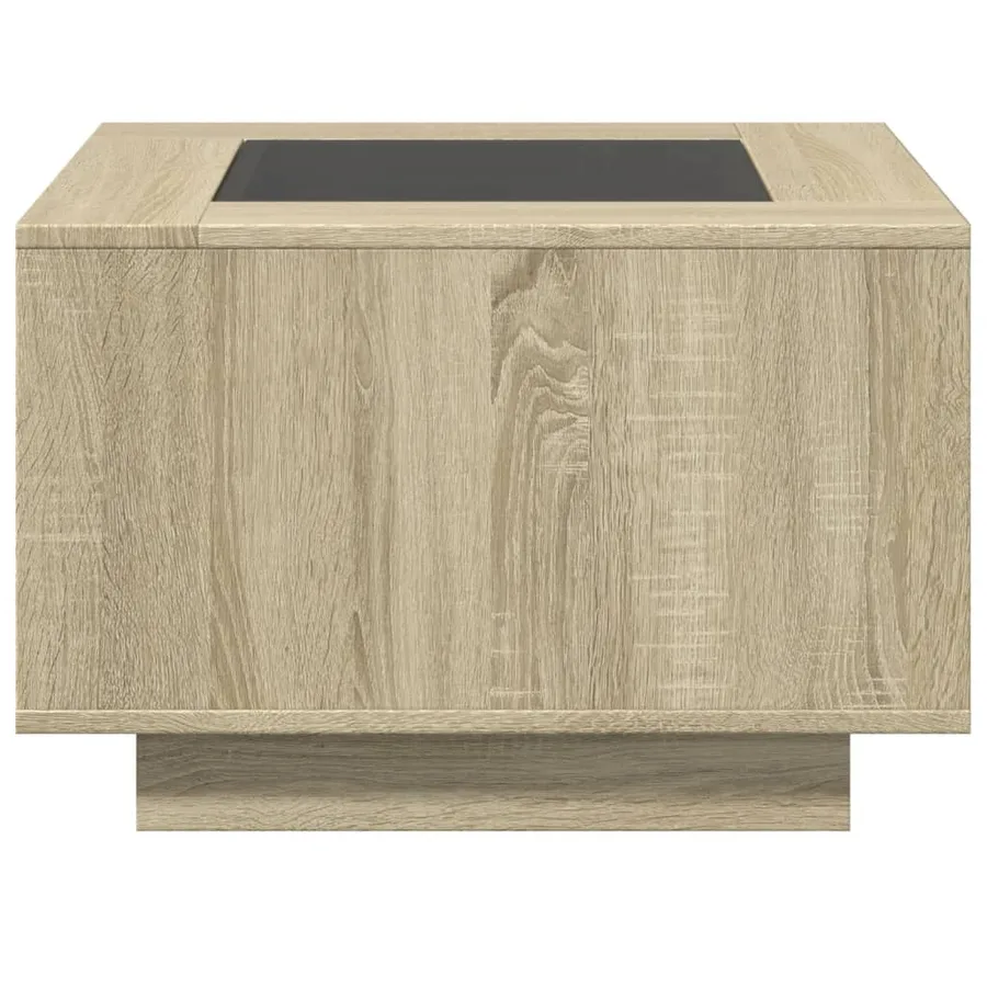 Table basse avec LED chêne sonoma 60x60x40 cm bois d'ingénierie - 6