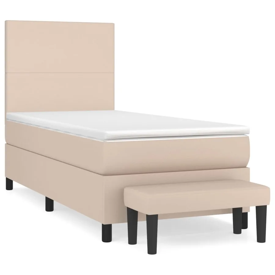 Sommier à lattes de lit avec matelas Cappuccino 90x190 cm - 2