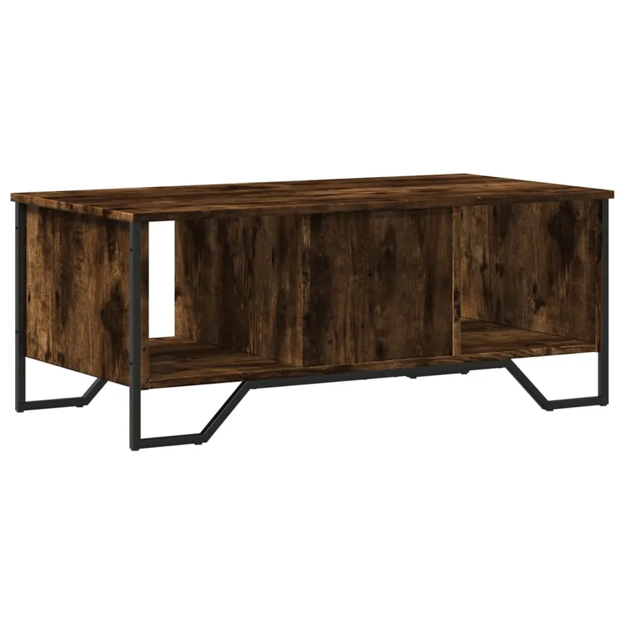 Table basse chêne fumé 100x51x40 cm bois d'ingénierie - 7