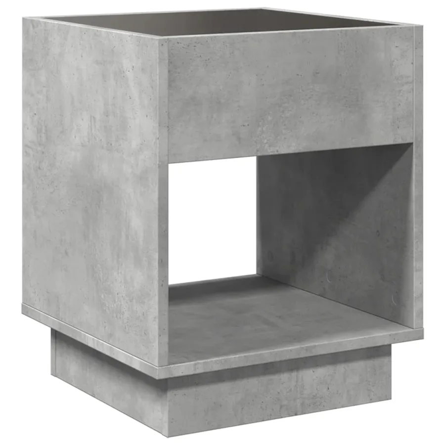 Table basse avec LED infini gris béton 40x40x50 cm - 8