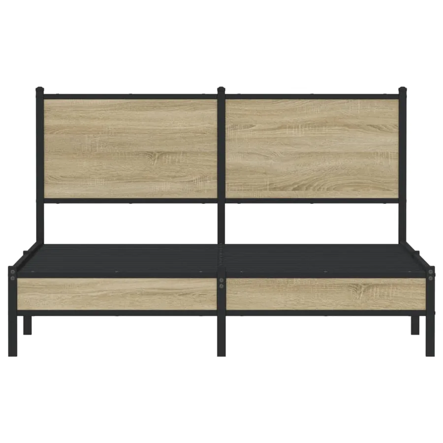 Cadre de lit en métal sans matelas chêne sonoma 140x190 cm - 5