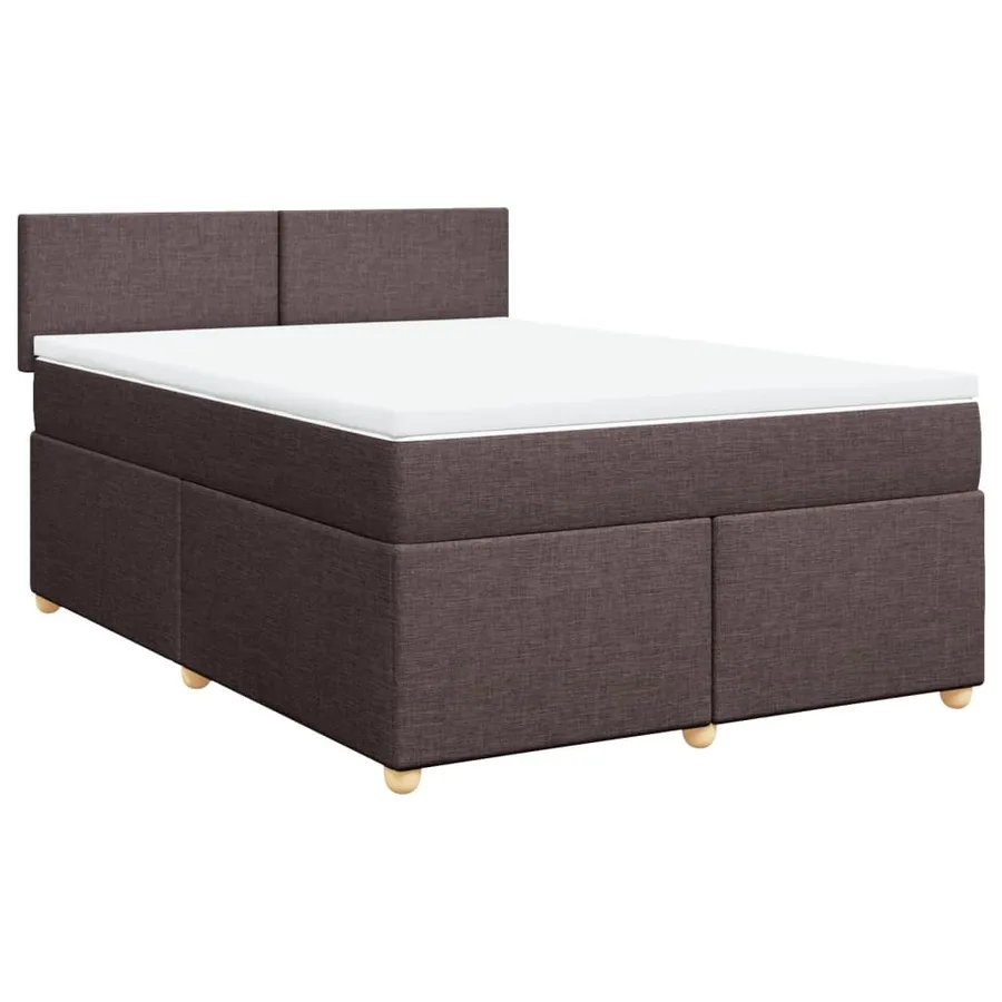 Sommier à lattes de lit avec matelas Marron foncé 140x190 cm - 3