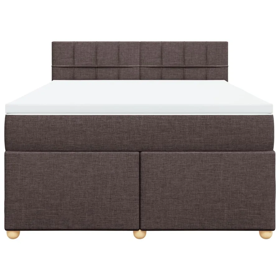 Sommier à lattes de lit avec matelas Marron foncé 140x190 cm - 6