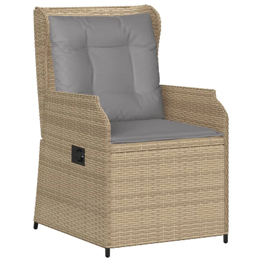 Salon de jardin avec coussins 5 pcs beige résine tressée - 3
